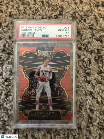 Jaxon Hayes Red Prizm, Select, /199, PSA 10
