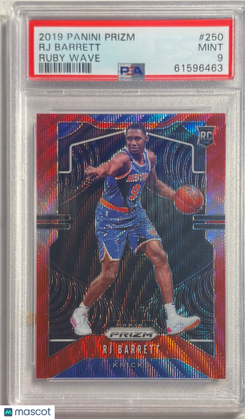 2019 Panini Prizm RJ Barrett #250 Ruby Wave PSA 9