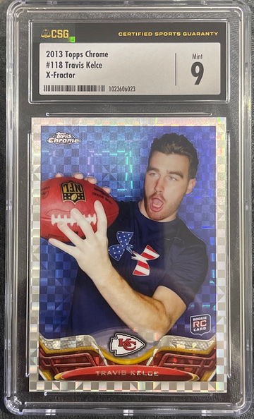 2013 Topps Chrome Travis Kelce Rookie X-Fractor Mint 9