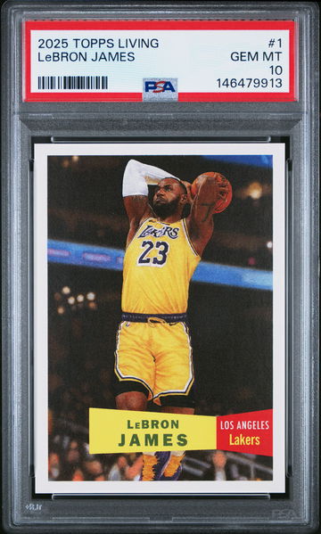 2025 TOPPS LIVING SET NBA LEBRON JAMES #1 LAKERS PSA 10