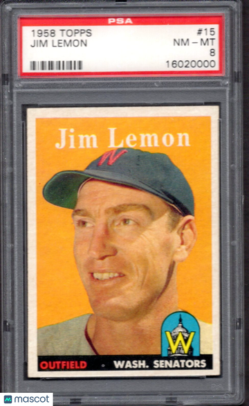 1958 Topps Jim Lemon #15 PSA 8