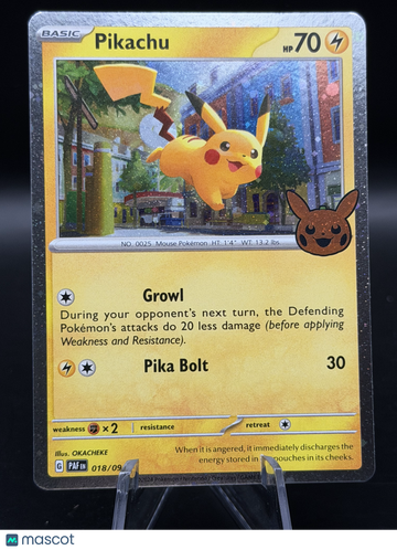 Pokemon 2024 Paldean Fates Trick or Trade Pikachu Cosmos Holo #018/091 -