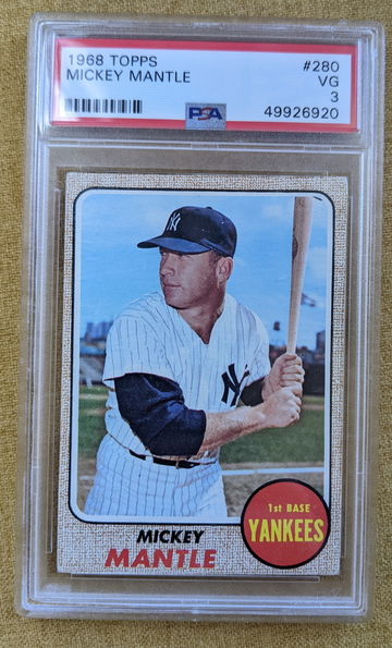 1968 Topps Mickey Mantle PSA 3