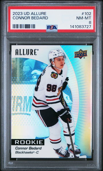 2023 Upper Deck Allure Rookie Connor Bedard #102 PSA 8