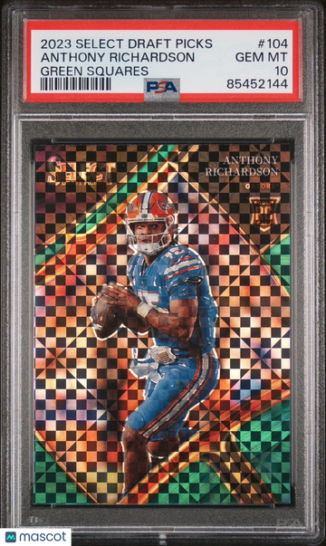 2023 Select Anthony Richardson #104 Green Squares Parallel/Variety Rookie PSA 10