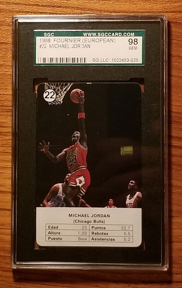 1988 Fournier Estrellas Michael Jordan #22 playing card sgc 98 10 gem mint