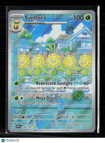 2024 Twilight Masquerade Sunflora Holo Secret Rare #169/167
