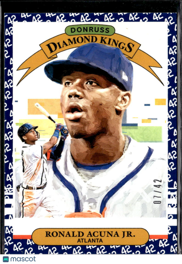 Ronald Acuna Jr. 2019 Panini Donruss Diamond Kings Jackie Robinson Day /42 Atlanta Braves