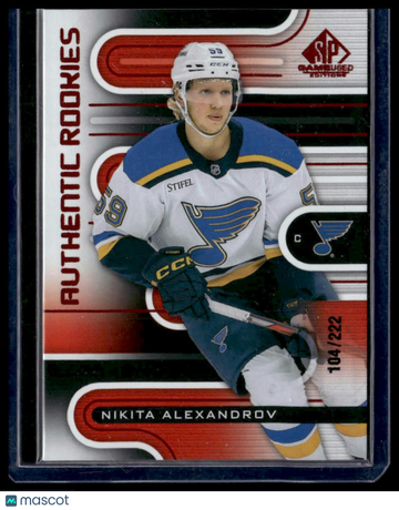 2022-23 SP Game Used Nikita Alexandrov #216 Red SN