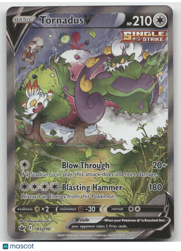 2021 Chilling Reign Tornadus V Ultra Rare #185/198