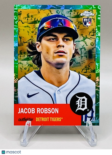 2022 Topps Chrome Platinum Anniversary Jacob Robson #374 Platinum Toile White/Green Refractor Parallel/Variety Detroit T