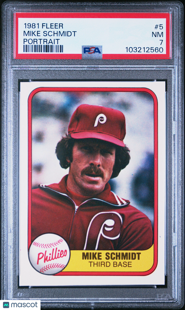 1981 Fleer Mike Schmidt #5 Portrait PSA 7