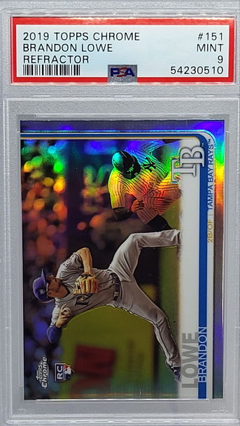 2019 Topps Chrome #151 Brandon Lowe RC Refractor PSA 