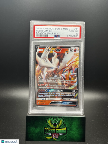 2018 Pokemon Sun & Moon Dragon Majesty Reshiram GX Dragon Majesty PSA 10 #11