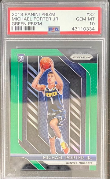 Michael Porter Jr 2018-19 Panini Prizm Green RC PSA 10