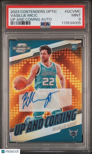 2023 Panini Contenders Optic Up And Coming Autographs Vasilije Micic #UCVMC SN AU PSA 9 Panini Authentic Charlotte Horne