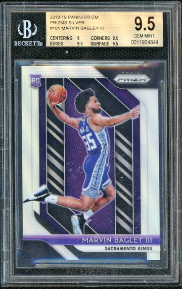 Marvin Bagley Silver Prizm Rookie BGS 9.5