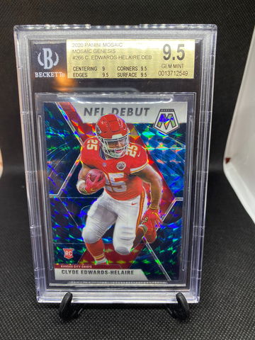 2020 Panini Mosaic Genesis #266 Clyde Edwards-Helaire NFL Debut BGS 9.5 GEM MINT LOW POP