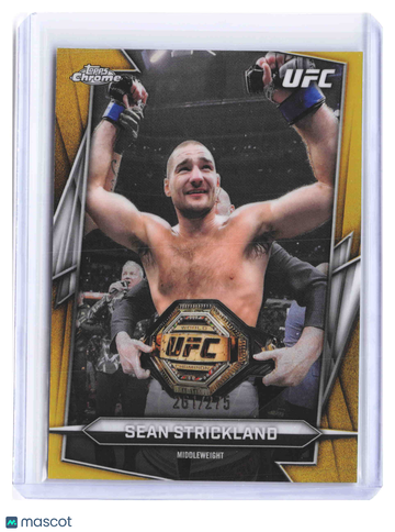 2026 Topps Chrome UFC Gold /275 #2 Sean Strickland Low Pop Short Print 261/275