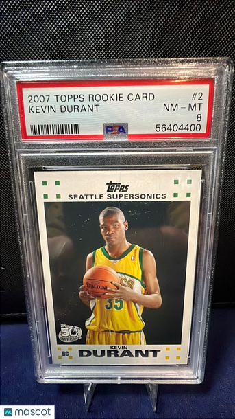 2007 Topps Rookie Card Kevin Durant #2 PSA 8
