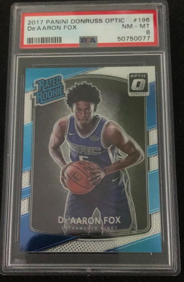 2018 Donruss Optic #196 De'Aaron Fox Rated Rookie RC PSA 8 NM-MT