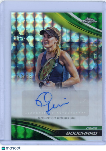Genie Bouchard 2025 Topps Chrome Tennis Green Geometric Refractor 43/99 Chrome Autograph Card Topps #CA-GBD