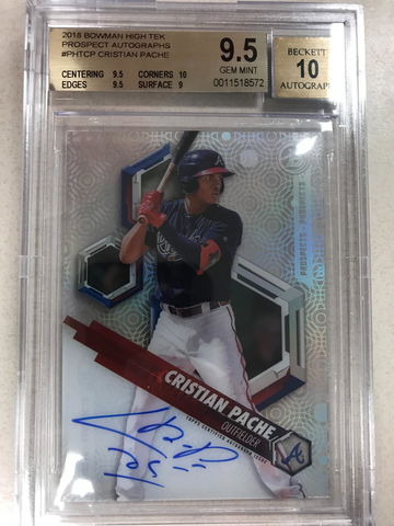 2018 Bowman High Tek Prospect Autographs Christian Pache #PHTCP BGS 9.5 Auto 10