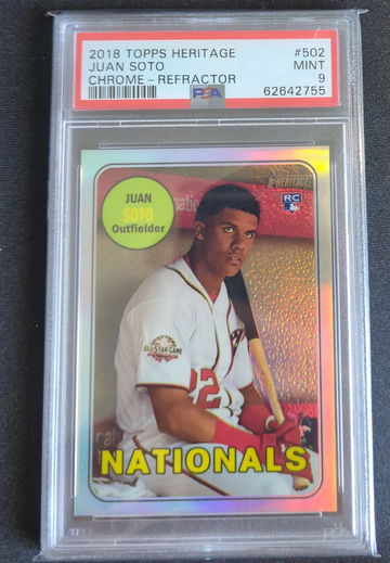 2018 Topps Heritage Refractor /569 JUAN SOTO PSA 9 Mint