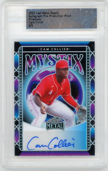 2022 Leaf Metal Mystix Cam Collier Auto Pre-Production Proof Prismatic #'d 1/1