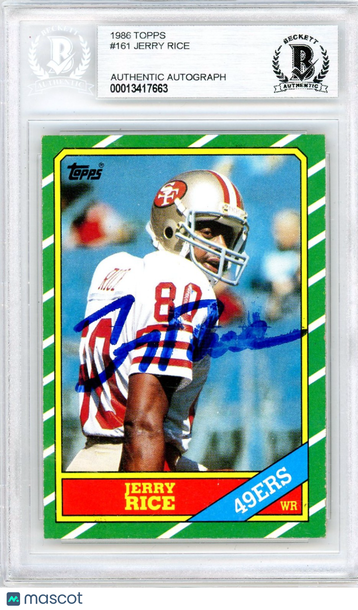 1986 Topps Jerry Rice #161 Rookie BGS Authentic BAS Auto Authentic