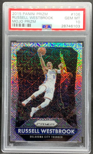 2015-16 Prizm Russell Westbrook #106 Mojo Prizms /25 PSA 10