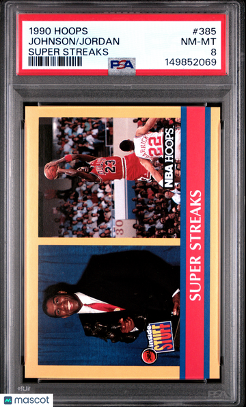 1990 Hoops Johnson Jordan #385 Super Streaks PSA 8