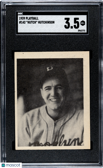 1939 Playball Hutch Hutchinson #142 SGC 3.5