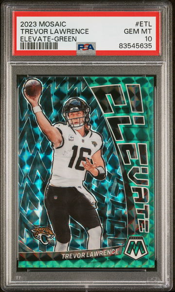 2023 Panini Mosaic Elevate Mosaic Green Trevor Lawrence #12 PSA 10
