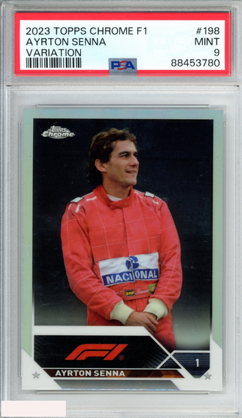 2023 TOPPS CHROME FORMULA 1 AYRTON SENNA #198 VARIATION PSA 9 MINT