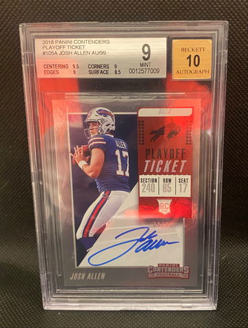 2018 Panini contenders playoff ticket Josh Allen BGS9 autograph 10 34/99