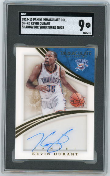 2014-15 Immaculate Collection SH-KD Kevin Durant Shadowbox Auto #'d 25/35 SGC 9 MINT Signatures