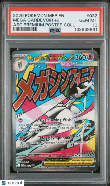 2026 Pokemon Mep EN-Me Black Star Promo Mega Gardevoir EX Asc Premium Poster Coll PSA 10 #032