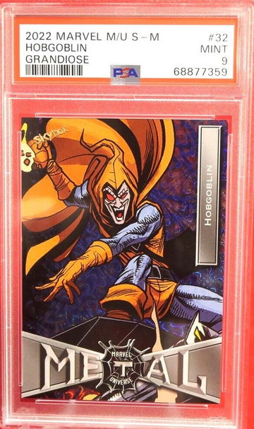 Marvel Metal Universe Spider-Man HOBGOBLIN Grandiose Skybox 2022 #32 PSA 9