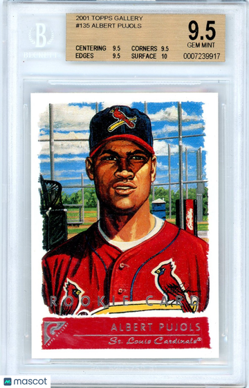 2001 Topps Gallery Albert Pujols #135 Rookie BGS 9.5