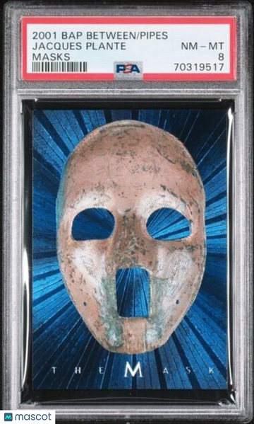 2001 Bap Between The Pipes Masks Jacques Plante Masks PSA 8