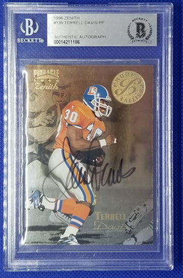 1996 Zenith Terrell Davis Autograph BGS Authentic Broncos