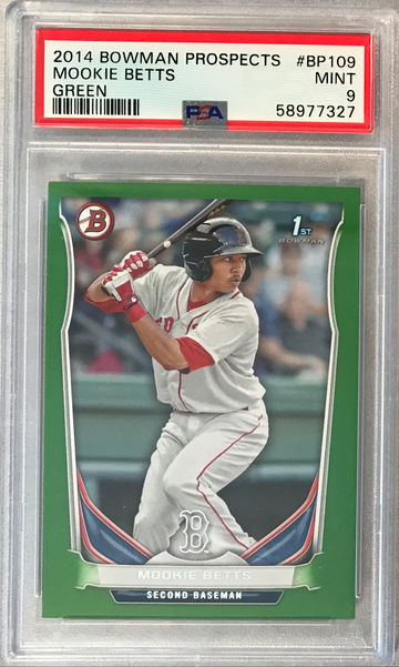 Mookie Betts Rookie - 2014 Bowman Prospects Green #BP109 - PSA 9 MINT - #/199 