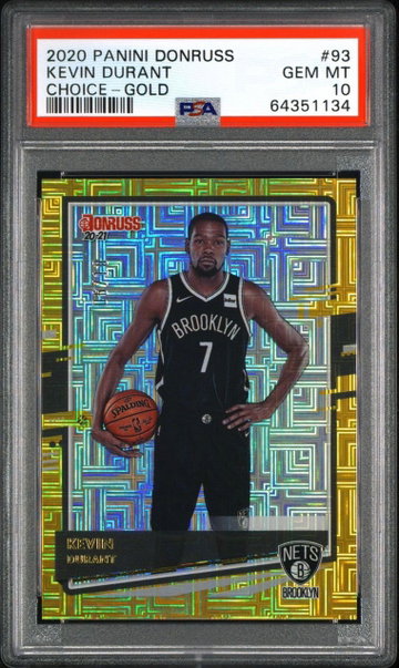 2020-21 Donruss Choice Gold Prizm #93 Kevin Durant  6/10 PSA 10 (POP 1)