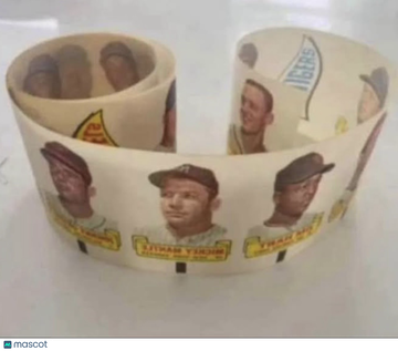 1966 Rub-Offs 1966 topps Rub-Offs uncut strip with Mickey Mantle