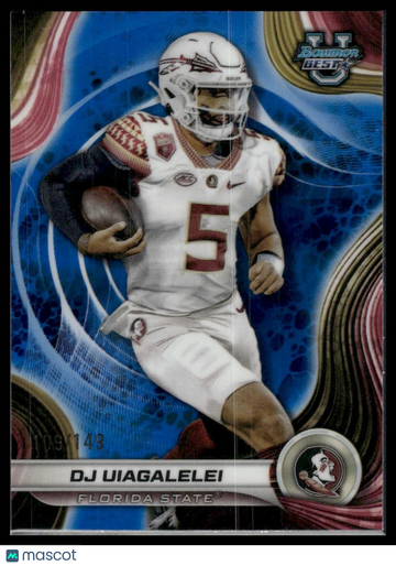 2024 Bowman University Best DJ Uiagalelei #55 Blue Refractor /149 SN