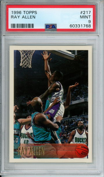 RAY ALLEN 1996 Topps #217 ROOKIE PSA 9 MINT Boston Celtics