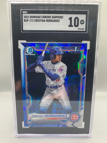 2021 Bowman Chrome Cristian Hernandez Sapphire BCP171 SGC 10