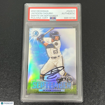 2023 Bowman Sights On September Jackson Chourio #SOS11 Sights On September PSA A Auto A