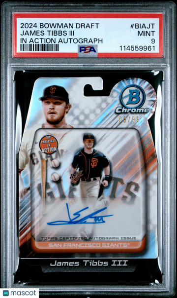 2024 Bowman Draft Bowman In Action Autographs James Tibbs III #BIAJT /99 PSA 9